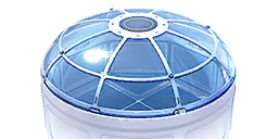 Multipurpose room glass dome